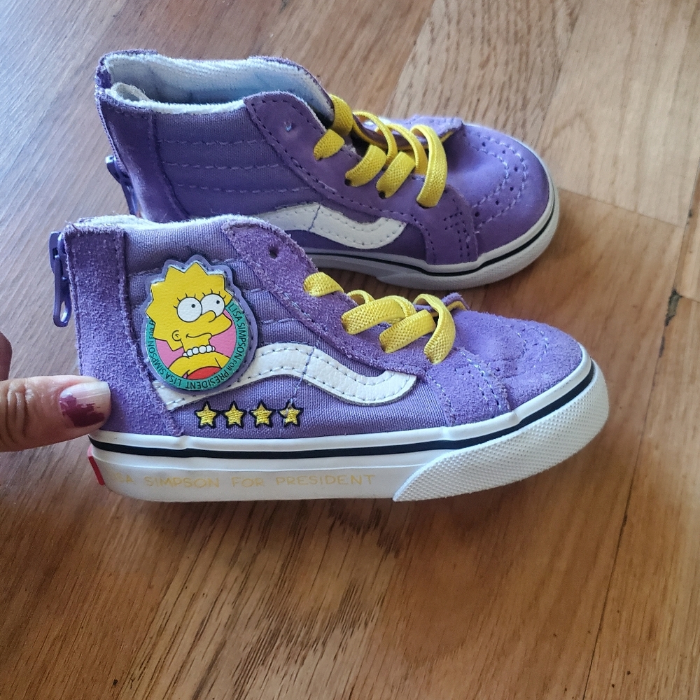 Vans XThe Simpsons, Sk8 High Zip Lisa Simpson Purple Kids High-Top Sneaker